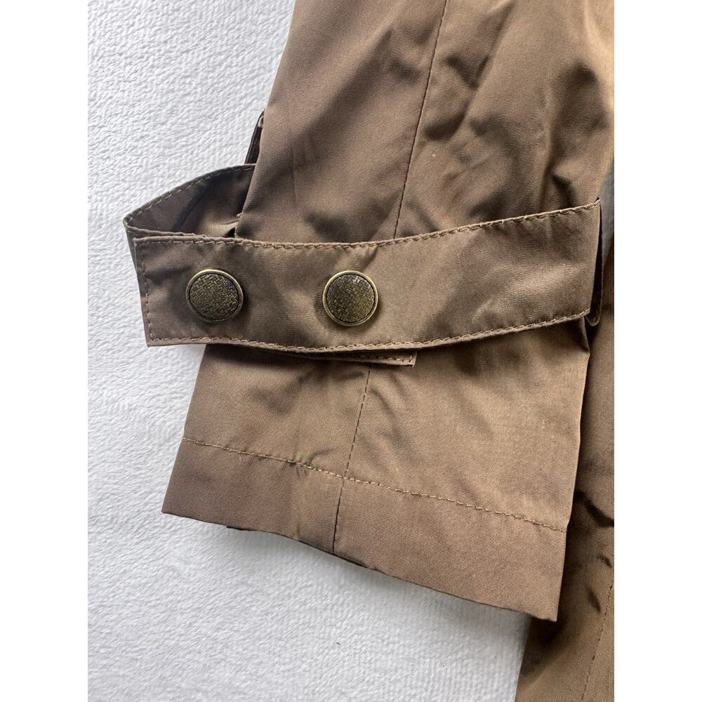 Cole Haan Women’s Taupe Hooded Raincoat Lightweight Mock Neck Jacket XL - Picture 4 of 16